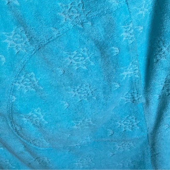 Stan Herman Aqua Blue Terry Cloth Short Sleeve Housecoat Zip Robe Pockets Sz 2X - Picture 6 of 10